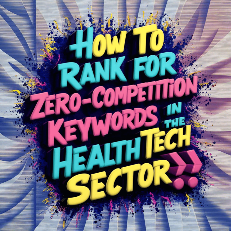 How to Rank for Zero-Competition Keywords in the Health Tech Sector